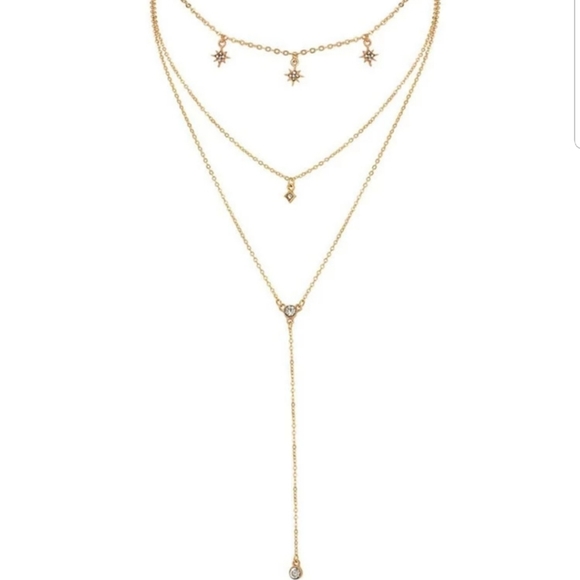 Star Lariats Layered Necklace - Picture 2 of 3